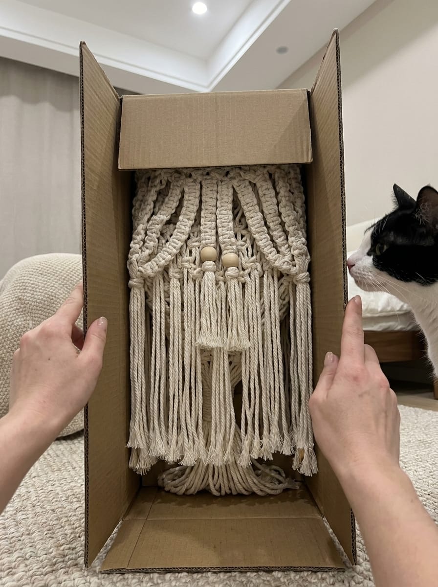 Customer photo review of Cozyy™  Handwoven Cat Bed