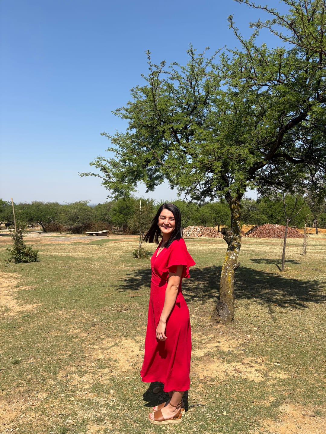 Customer photo review of AVA DRESS | CHERRY RED