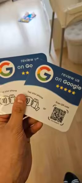 Customer photo review of Placa NFC para reseñas de Google