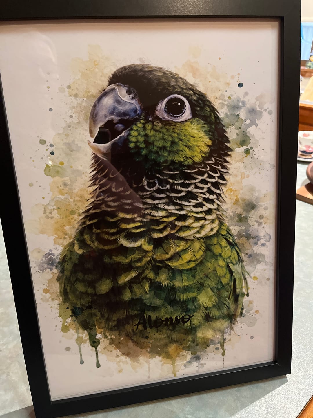 Customer photo review of Personalised Poster - Watercolour Realistic Portrait