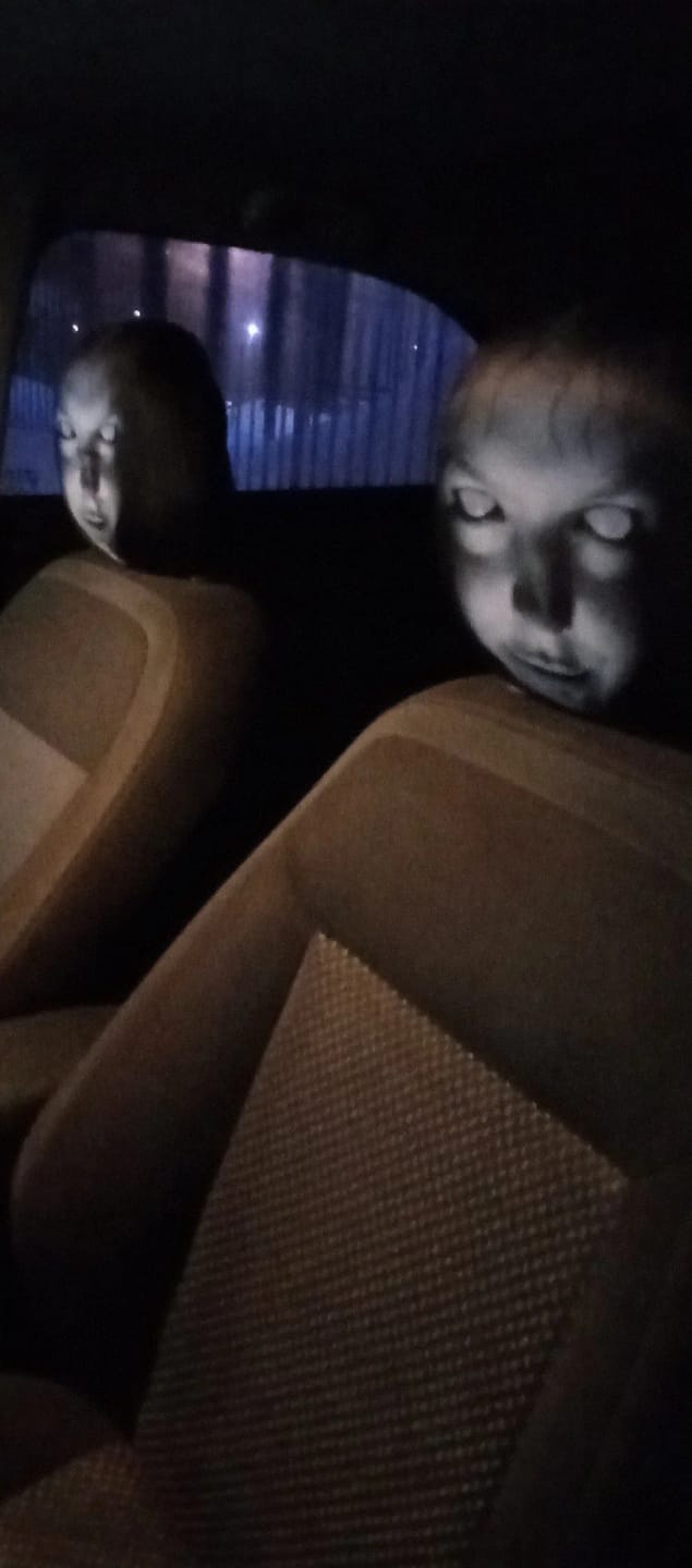 Customer photo review of SpookSeat™ Spooky Car Headrest Covers
