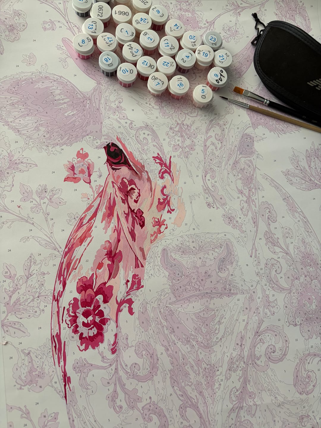 Customer photo review of Delft Pink Cow | Paint by Number