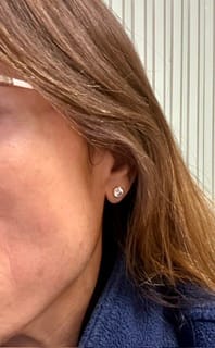Customer photo review of Martini Solitaire Bezel CZ Stud Earrings
