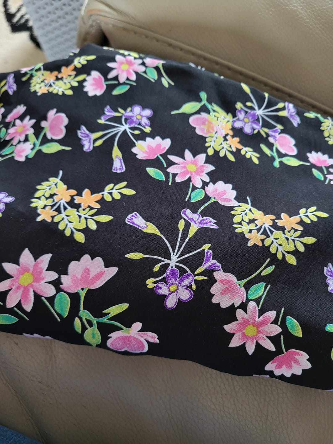 Customer photo review of 3 Metres Printed Dressmaking Viscose Fabric – 55" Wide (Poppy)