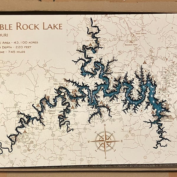 Customer photo review of Custom Lake Maps for Lake House & Cabin Decor