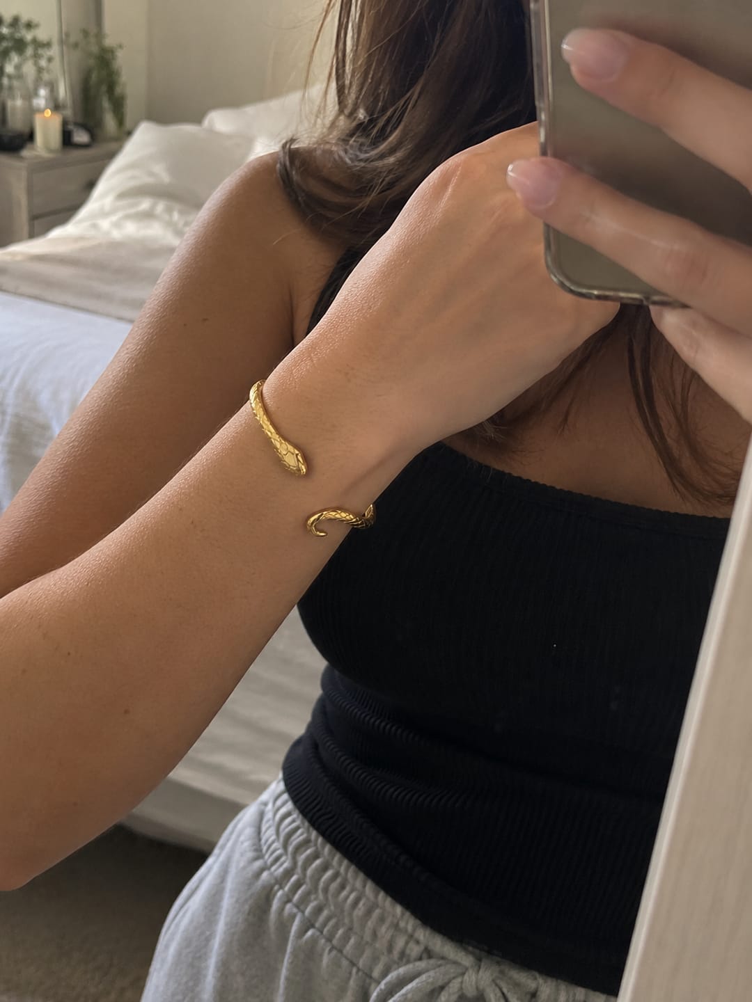 Customer photo review of Snake Gold Bangle