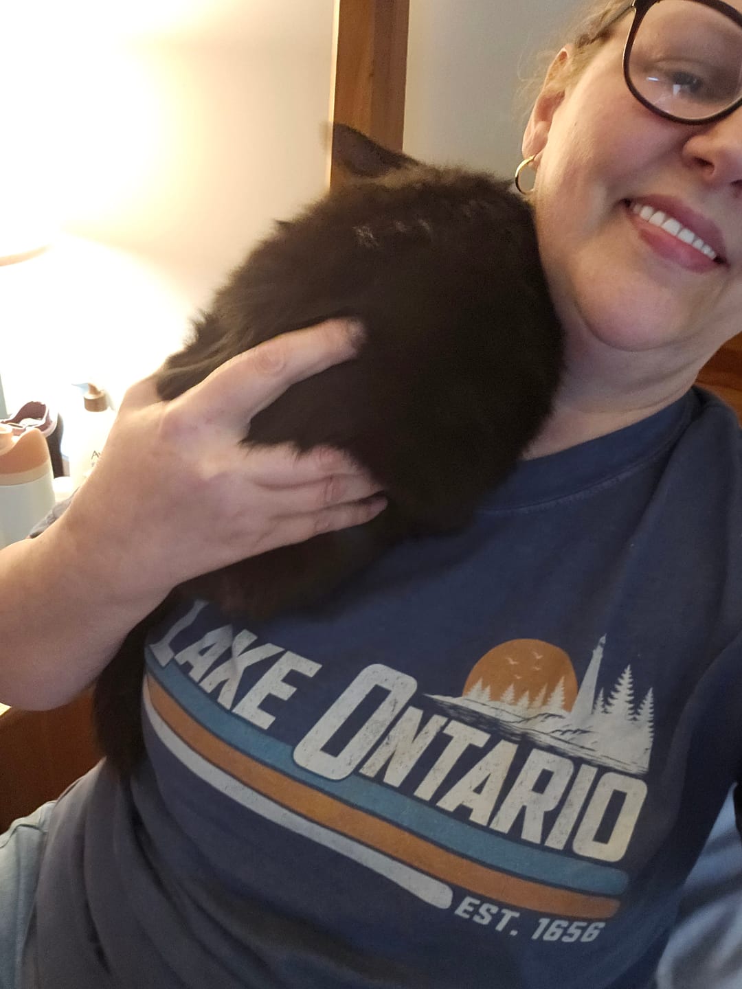 Customer photo review of Lake Ontario Retro Stripe T-Shirt