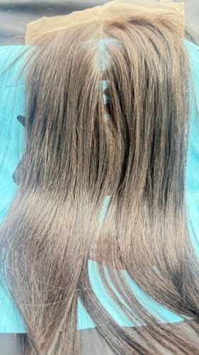 Customer photo review of Vietnamese Super Double Drawn Bone Straight Natural Black Closure