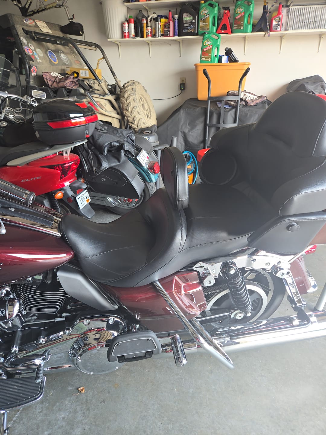 Customer photo review of C.C. RIDER Adjusting Rider Backrest Mounting Kit & Backrest Pad For HD Touring, 2009-2023