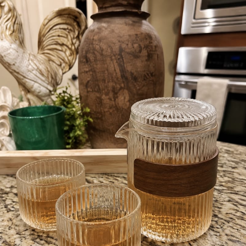 Customer photo review of Renji Portable Glass Tea Set
