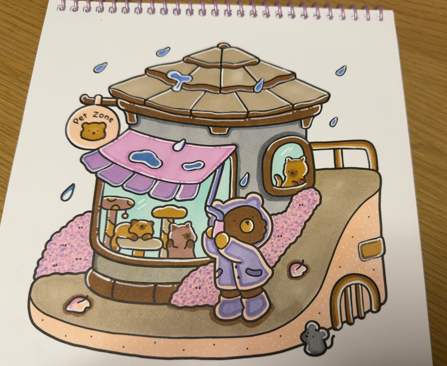 Customer photo review of Ohuhu x Coco Wyo Cozy Mood Coloring Kit, Honolulu B 48 Colors Alcohol Markers with Brush & Fine Dual Tips, Coloring Book with Mood Tracker Pages
