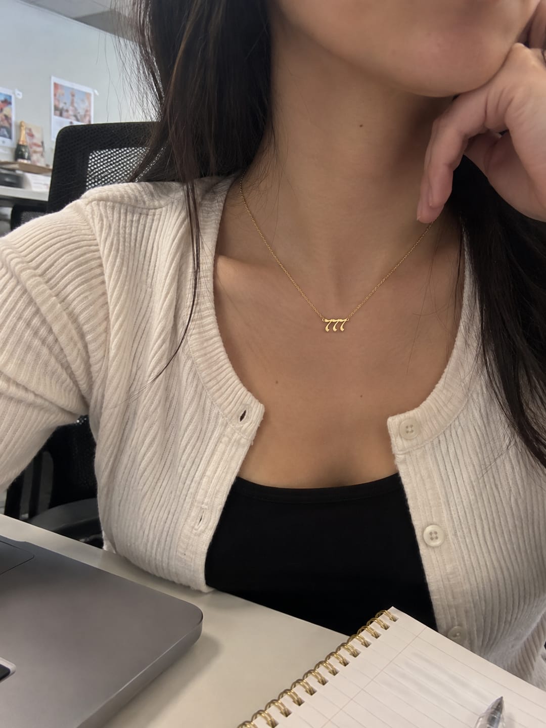 Customer photo review of 777 Gold Necklace