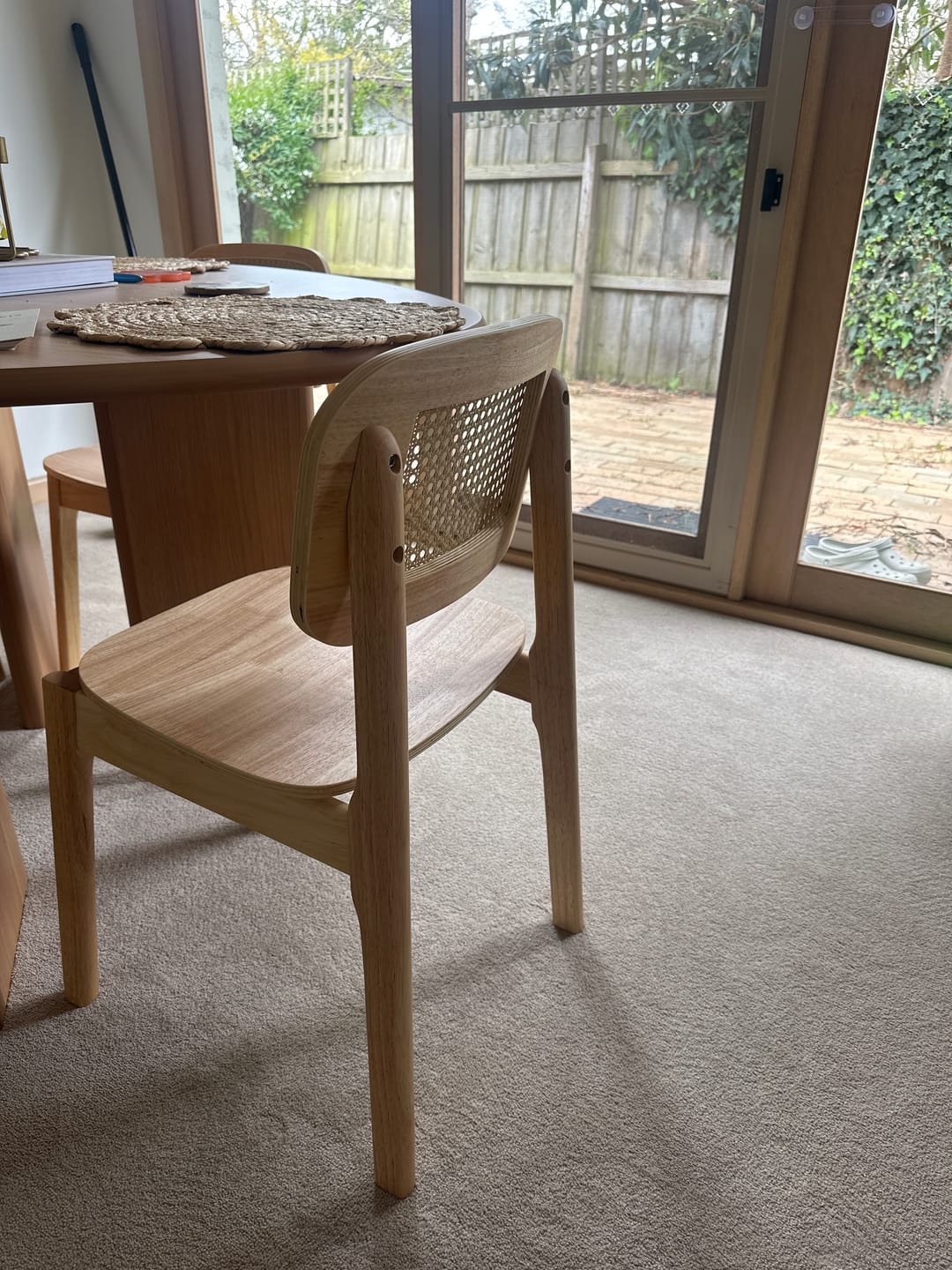 Customer photo review of Rattan Dining Chairs Wooden Accent Chair Kitchen Lounge Cafe Armless