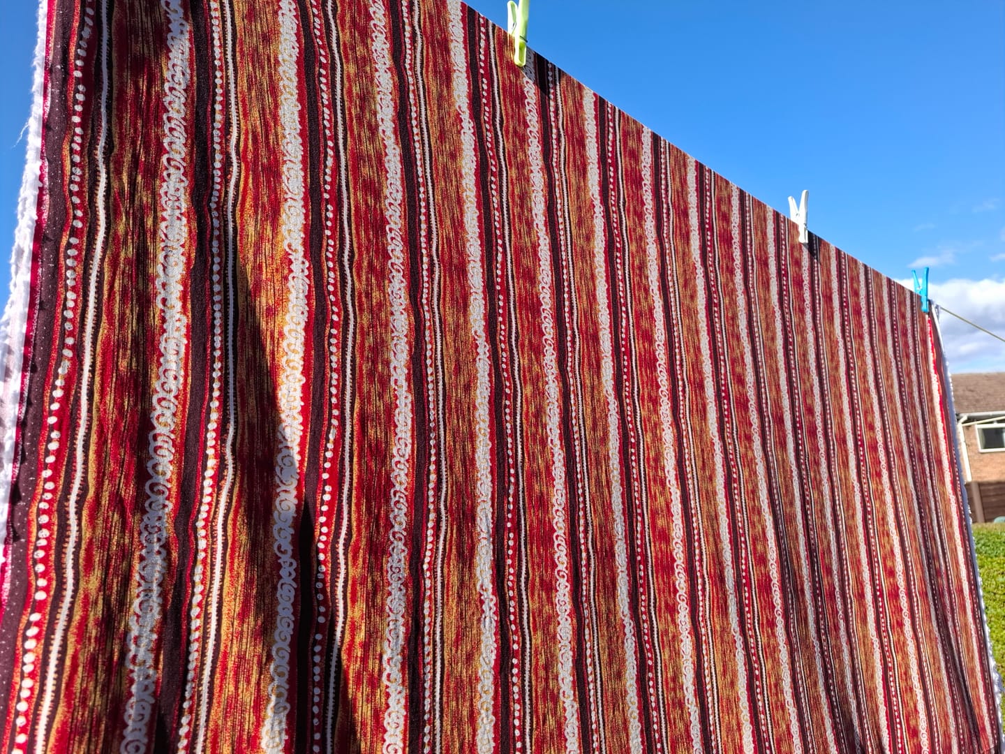 Customer photo review of Folk Stripe Viscose Challis Fabric