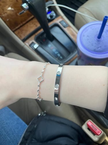 Customer photo review of 18K Celestial Four Diamonds Love Bracelet
