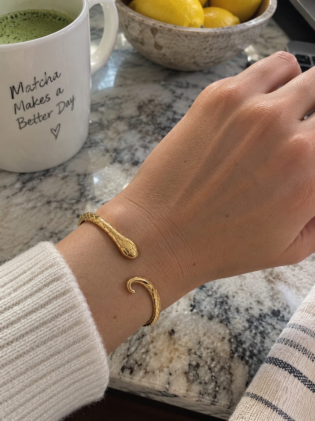 Customer photo review of Snake Gold Bangle