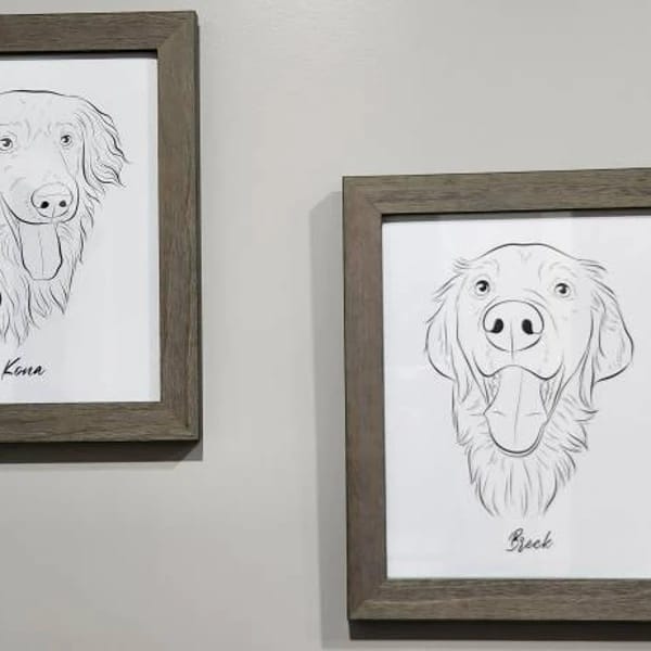 Customer photo review of Line Art Pet Portrait