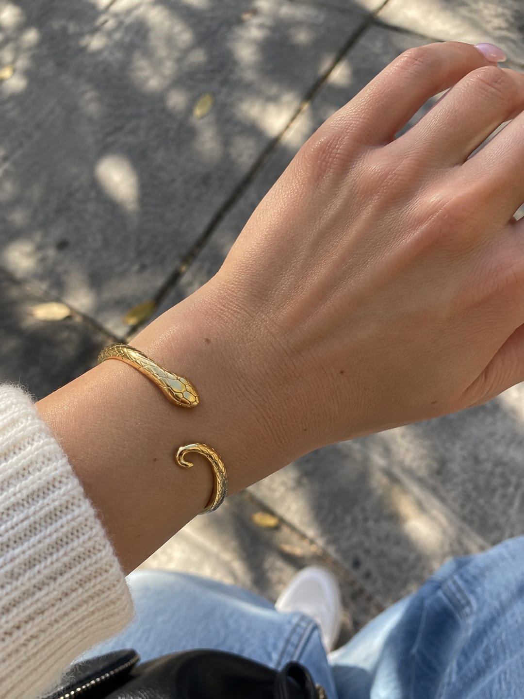 Customer photo review of Snake Gold Bangle