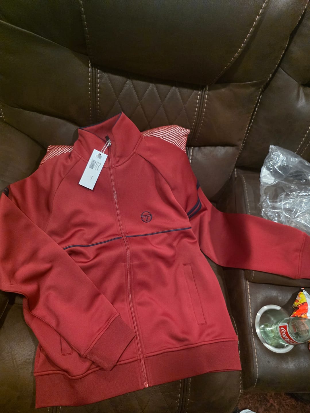 Customer photo review of Orion Track Jacket- Rhubarb
