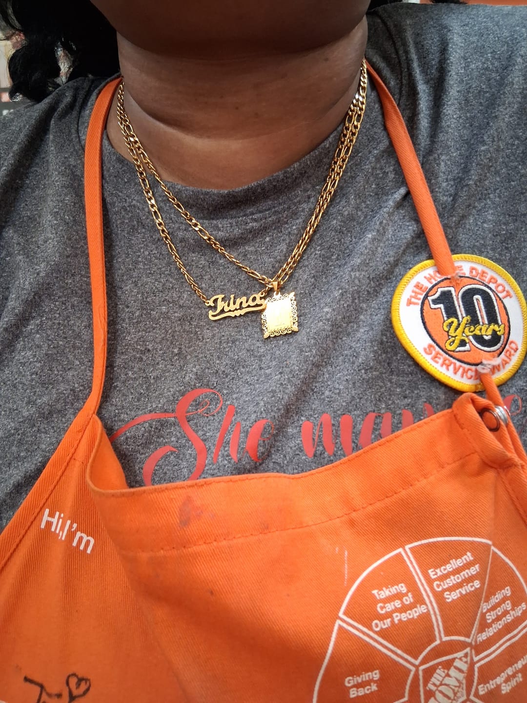 Customer photo review of Diamond Cut Heart Name Necklace