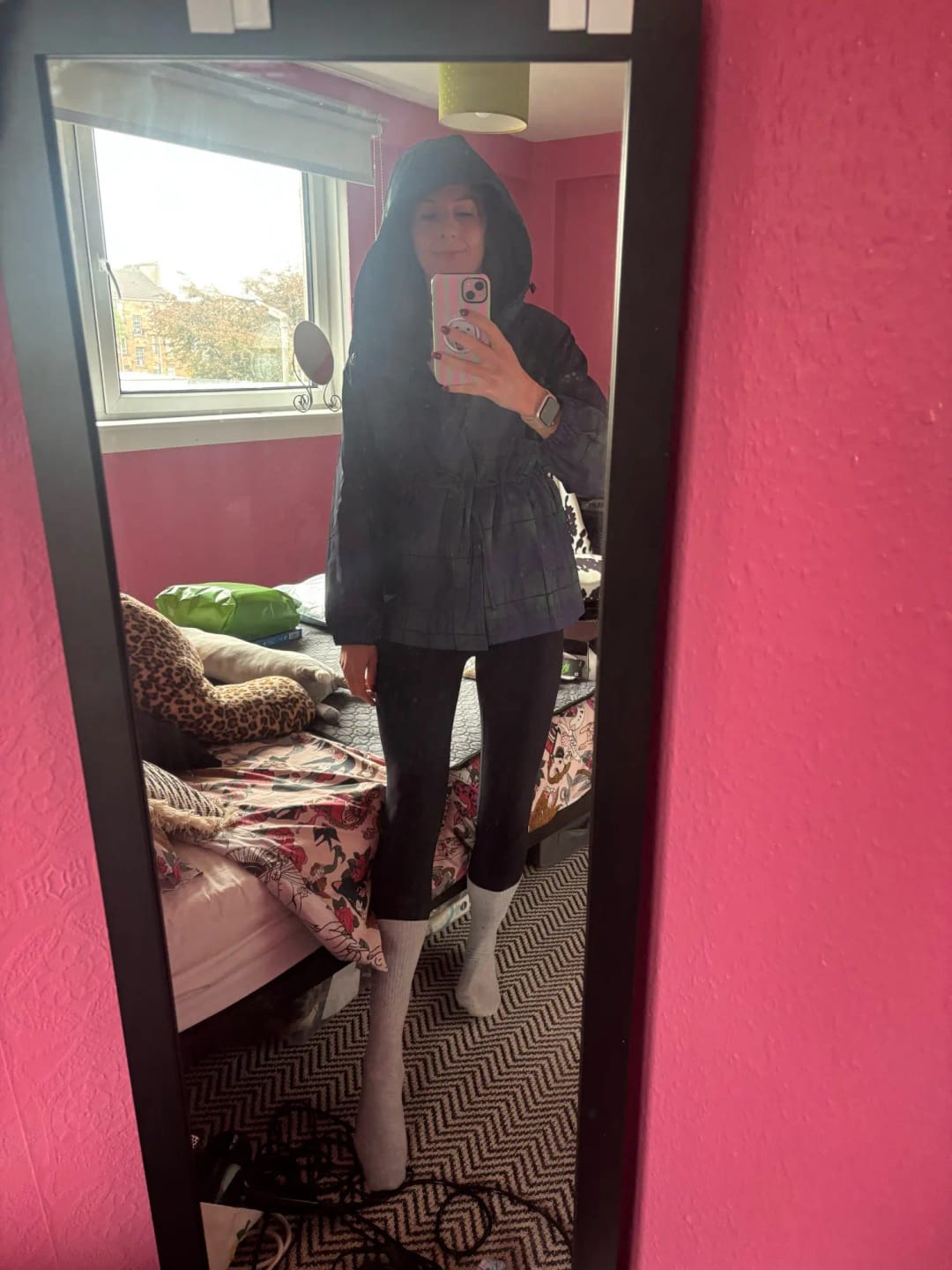 Customer photo review of Linda Oversized Plaid Lace-Up Jacket