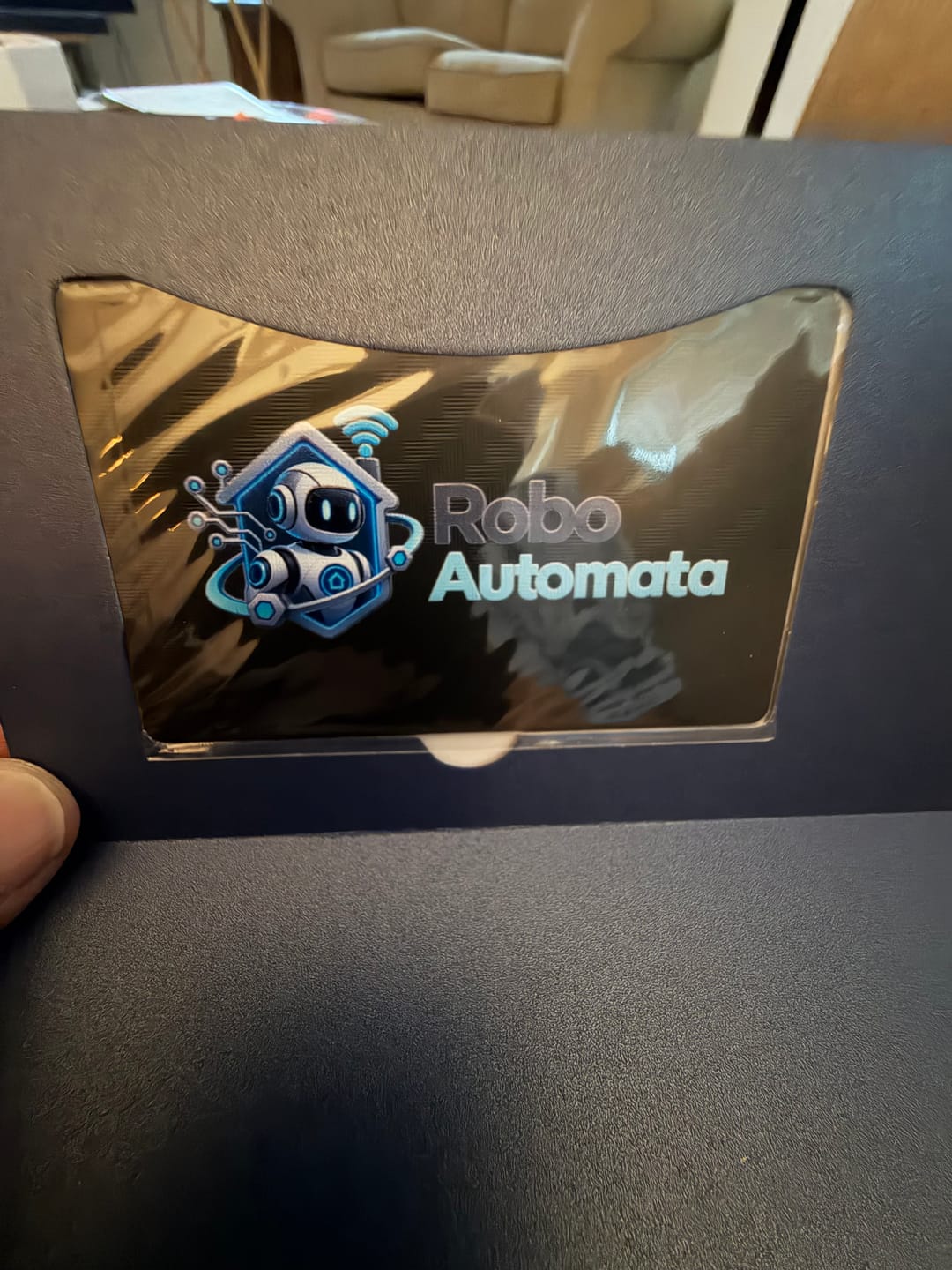 Customer photo review of Metal Smart Business Card