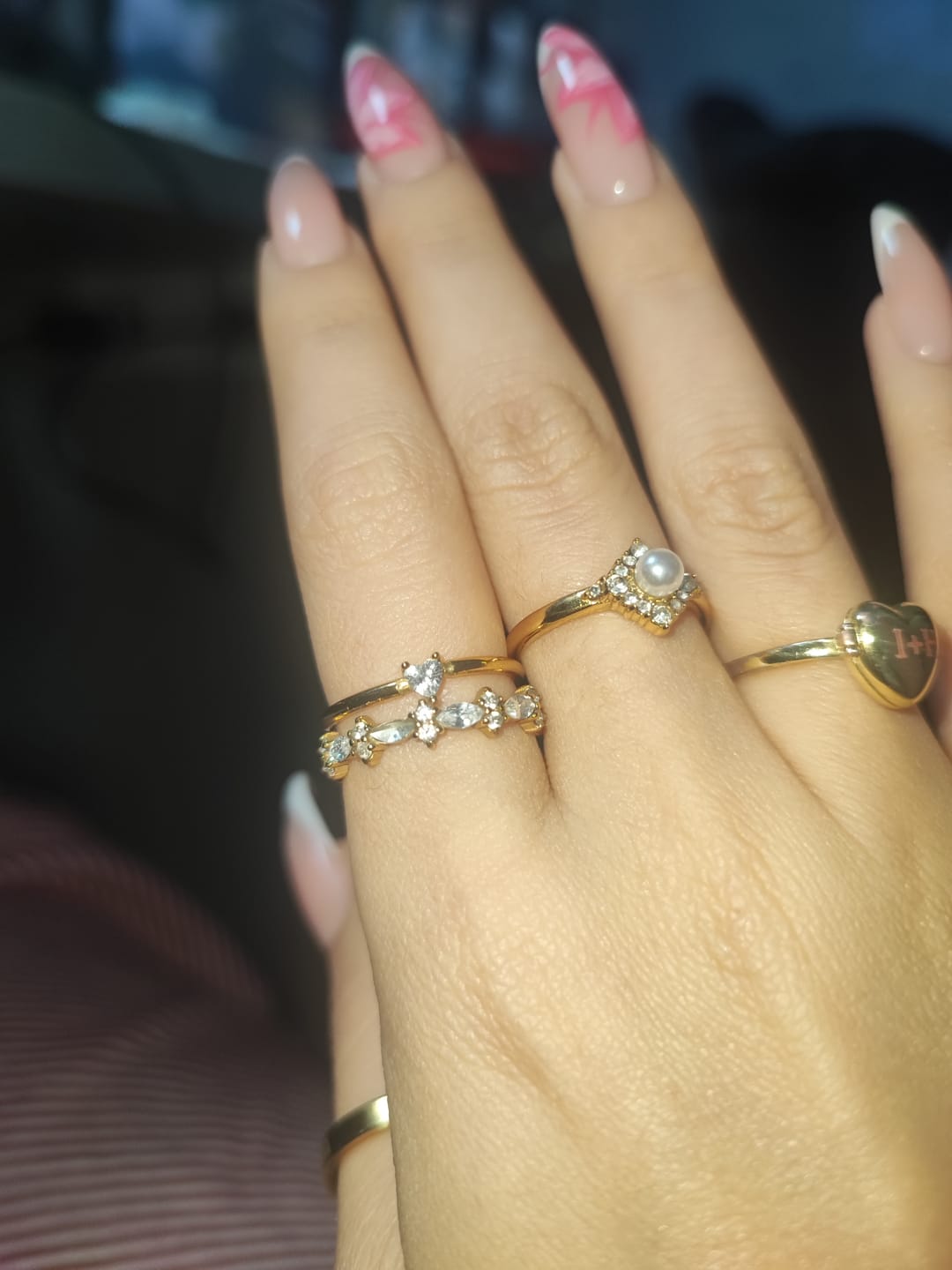 Customer photo review of Luxe Crystal Gold Ring