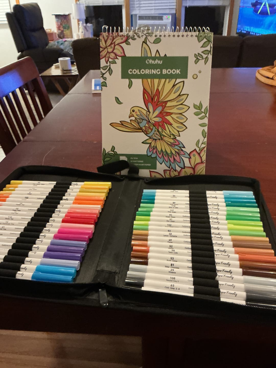 Customer photo review of Ohuhu Pupe B 40 Paper-friendly (No Peeling)  Markers＆ Coloring Book Set