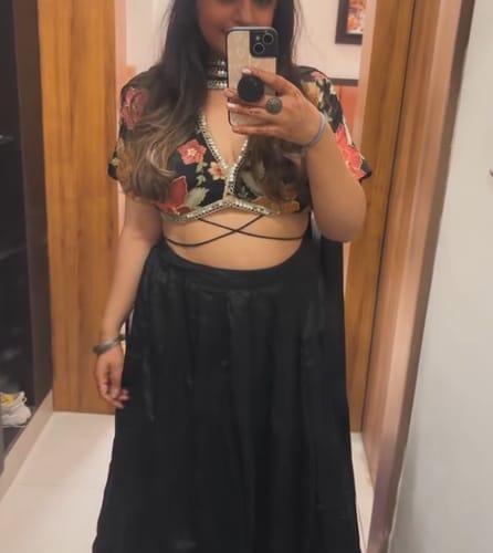 Customer photo review of Alaya Noor Midnight Muse Lehenga Set