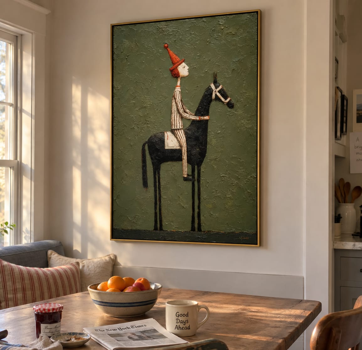 Customer photo review of Black Rider-Horse Painting