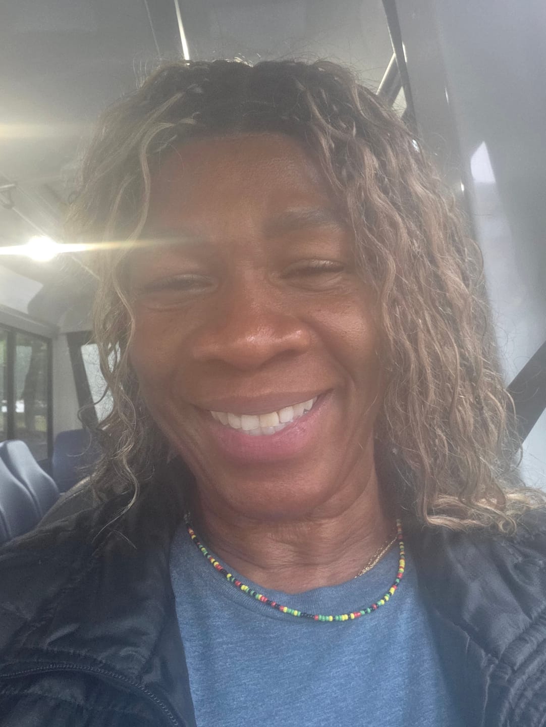 Customer photo review of Kiki - Colored 18" Glueless Swiss HD Full Lace Human Hair Curls Boho Box Braided Wig