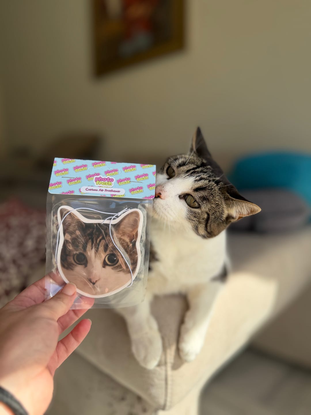 Customer photo review of Personalised Car Air Freshener