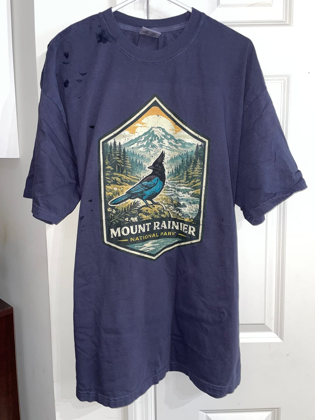 Customer photo review of Mount Rainier Steller's Jay T-Shirt
