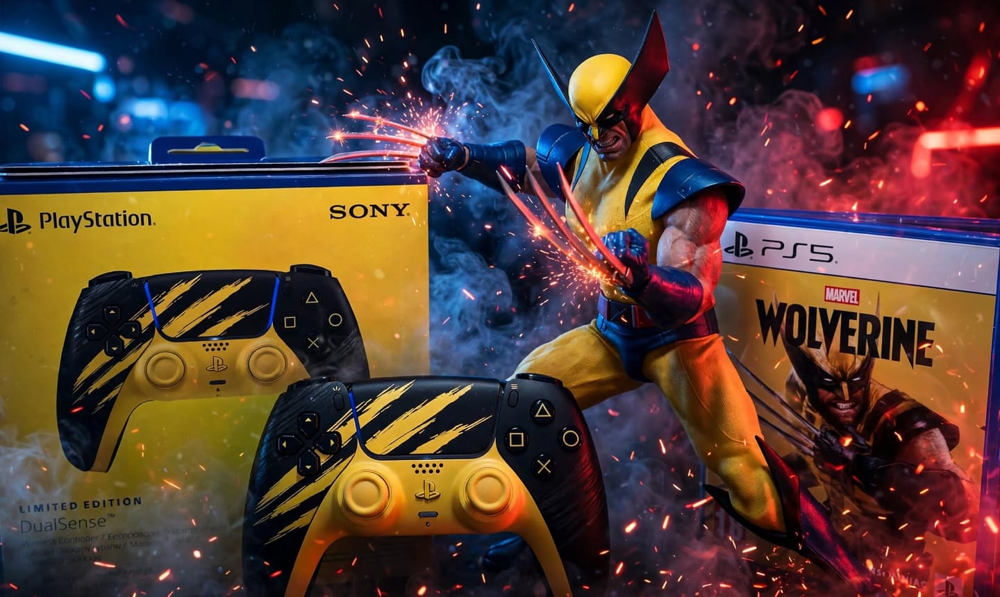 Customer photo review of Marvel’s Wolverine (PS5) + PlayStation 5 (PS5) DualSense Wireless Controller - Marvel’s Wolverine Battle Yellow Limited Edition