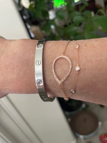 Customer photo review of 18K Celestial Four Diamonds Love Bracelet