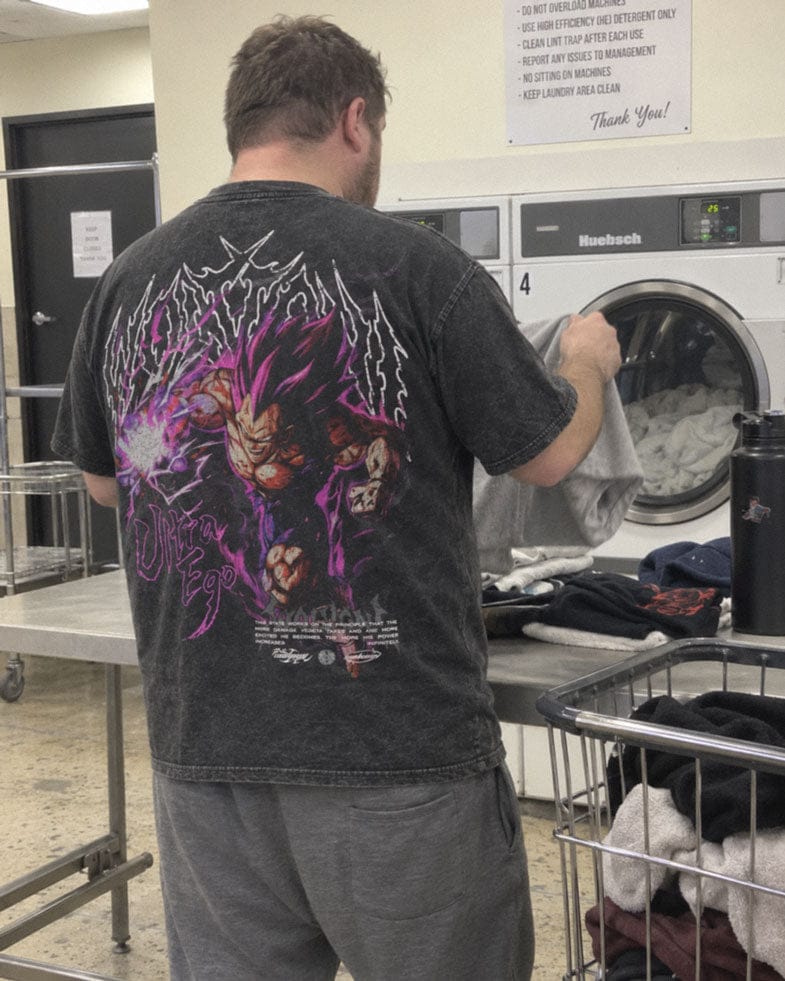 Customer photo review of Dragon Ball | Vegeta Ultra Ego Oversized Heavyweight Washed Tee
