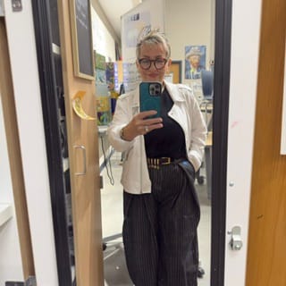 Customer photo review of Aelfric Eden Pinstripe Baggy Barrel Jeans