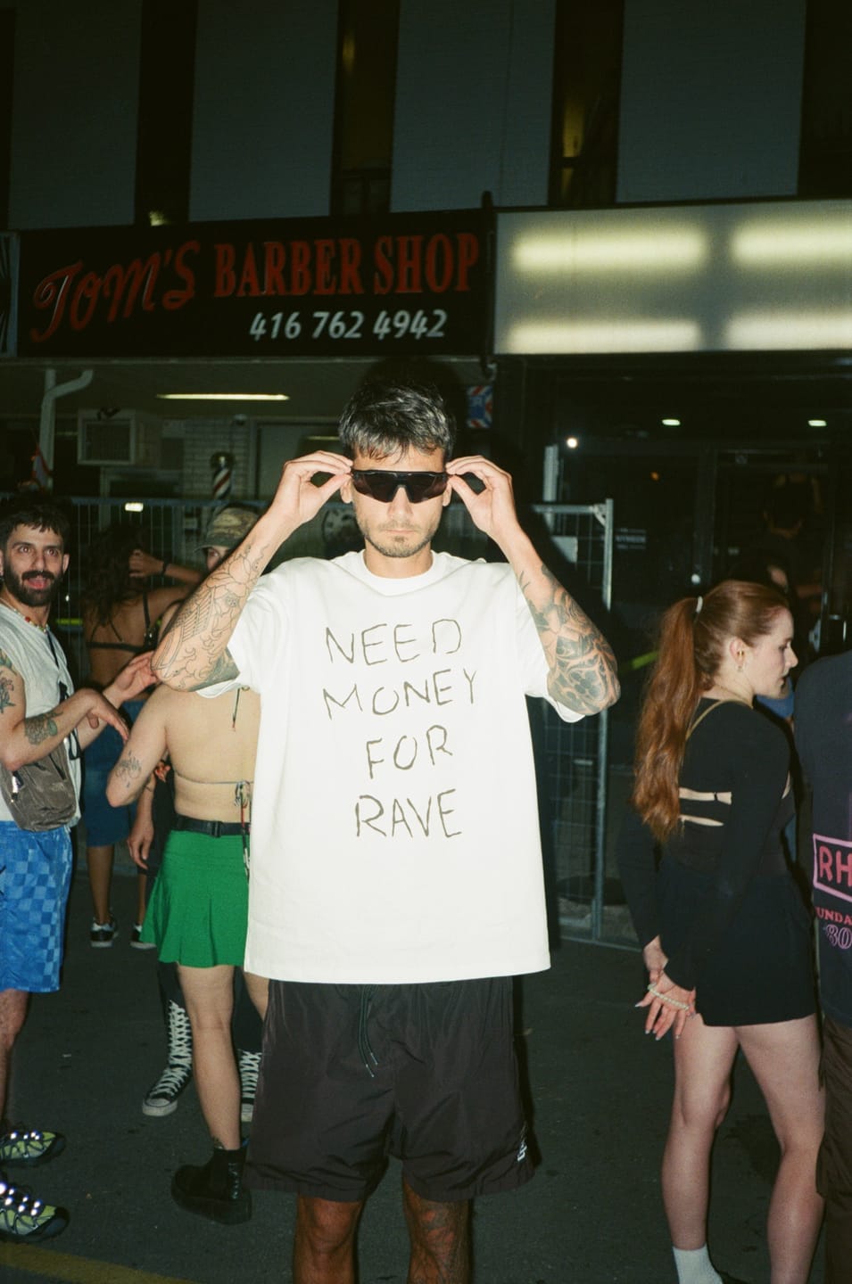 Customer photo review of NEED MONEY FOR RAVE T-SHIRT