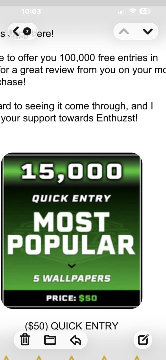 Customer photo review of ($50) QUICK ENTRY