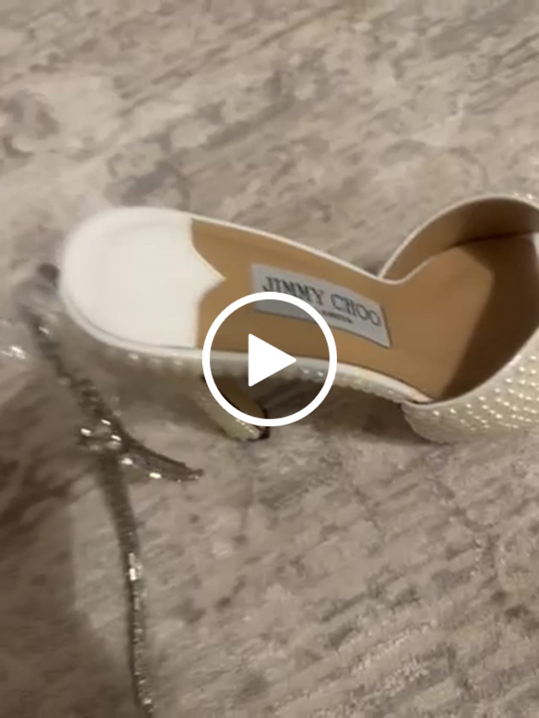 Customer video review of Jimmy Sandal 130mm In White Pearl Studded Lambskin 581557