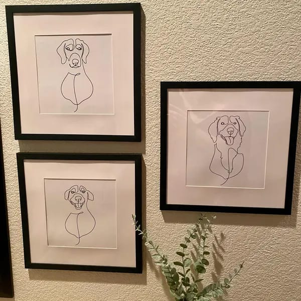 Customer photo review of Line Art Pet Portrait