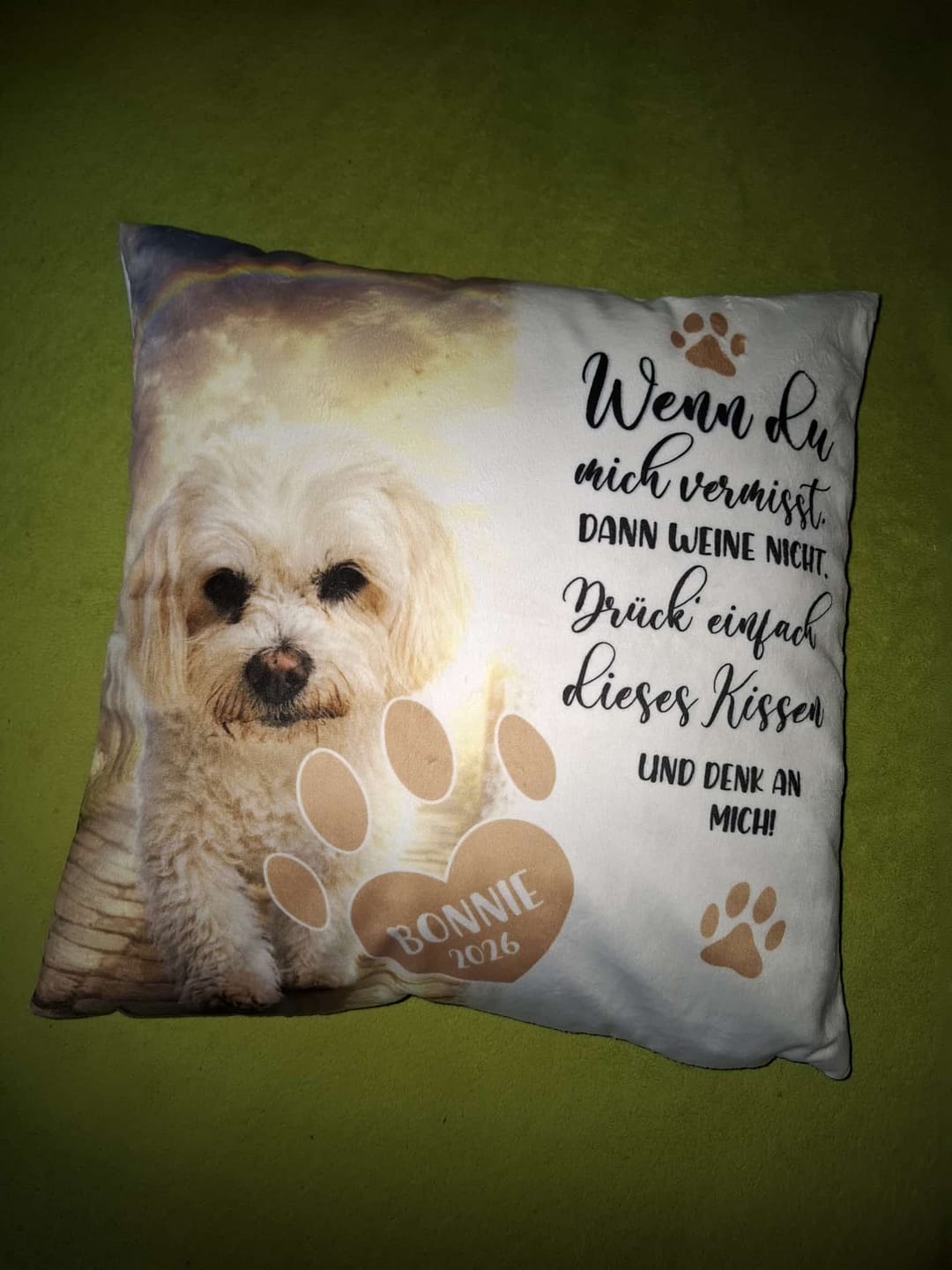 Customer photo review of Personalisiertes Kissen - Wenn du mich vermisst