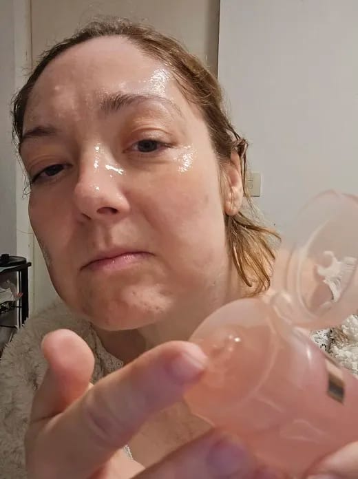 Customer photo review of Collagen Night Wrapping Mask