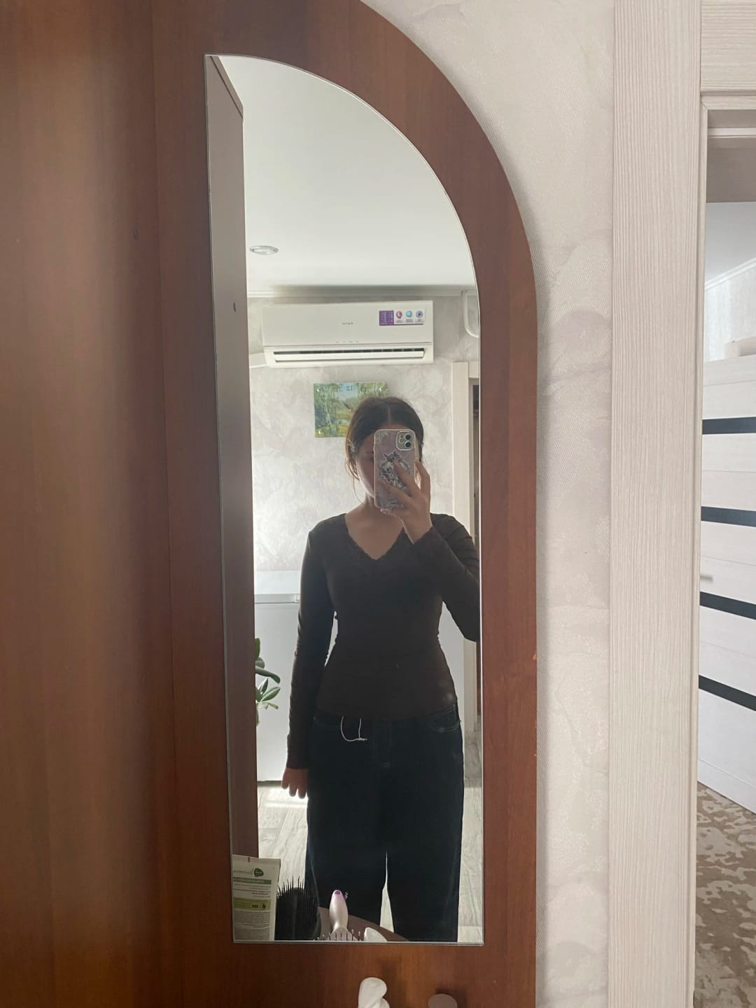 Customer photo review of Evelyn Lace V-Neck Casual Top