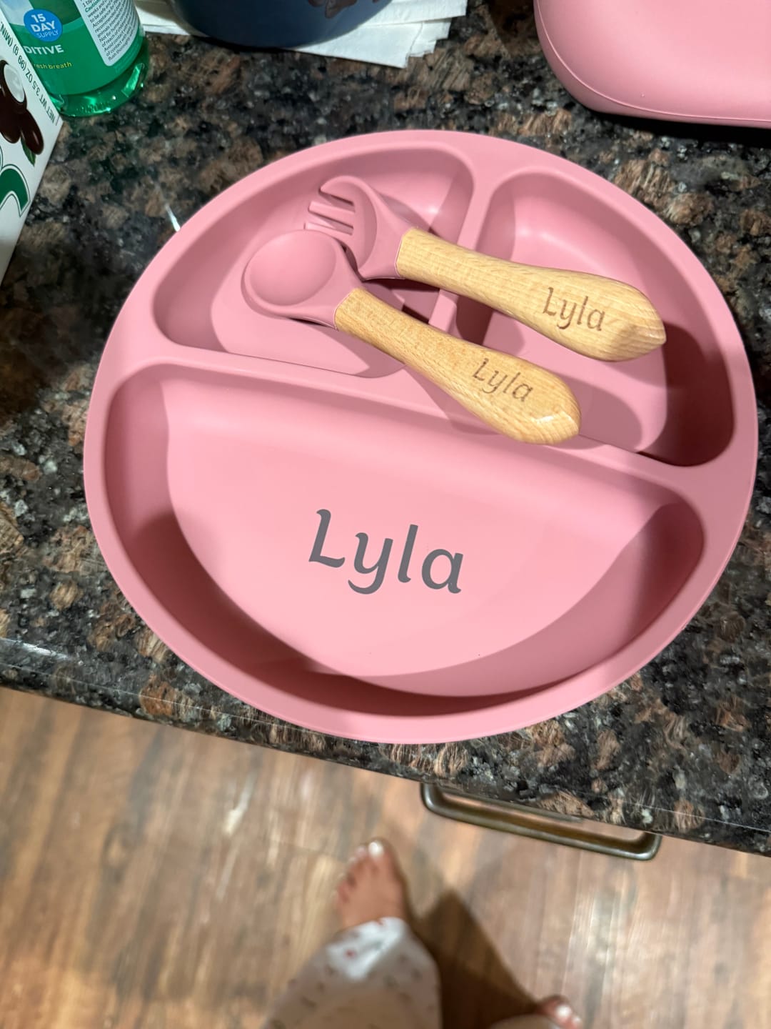 Customer photo review of Noah + Nori™ Personalized Baby Feeding Set
