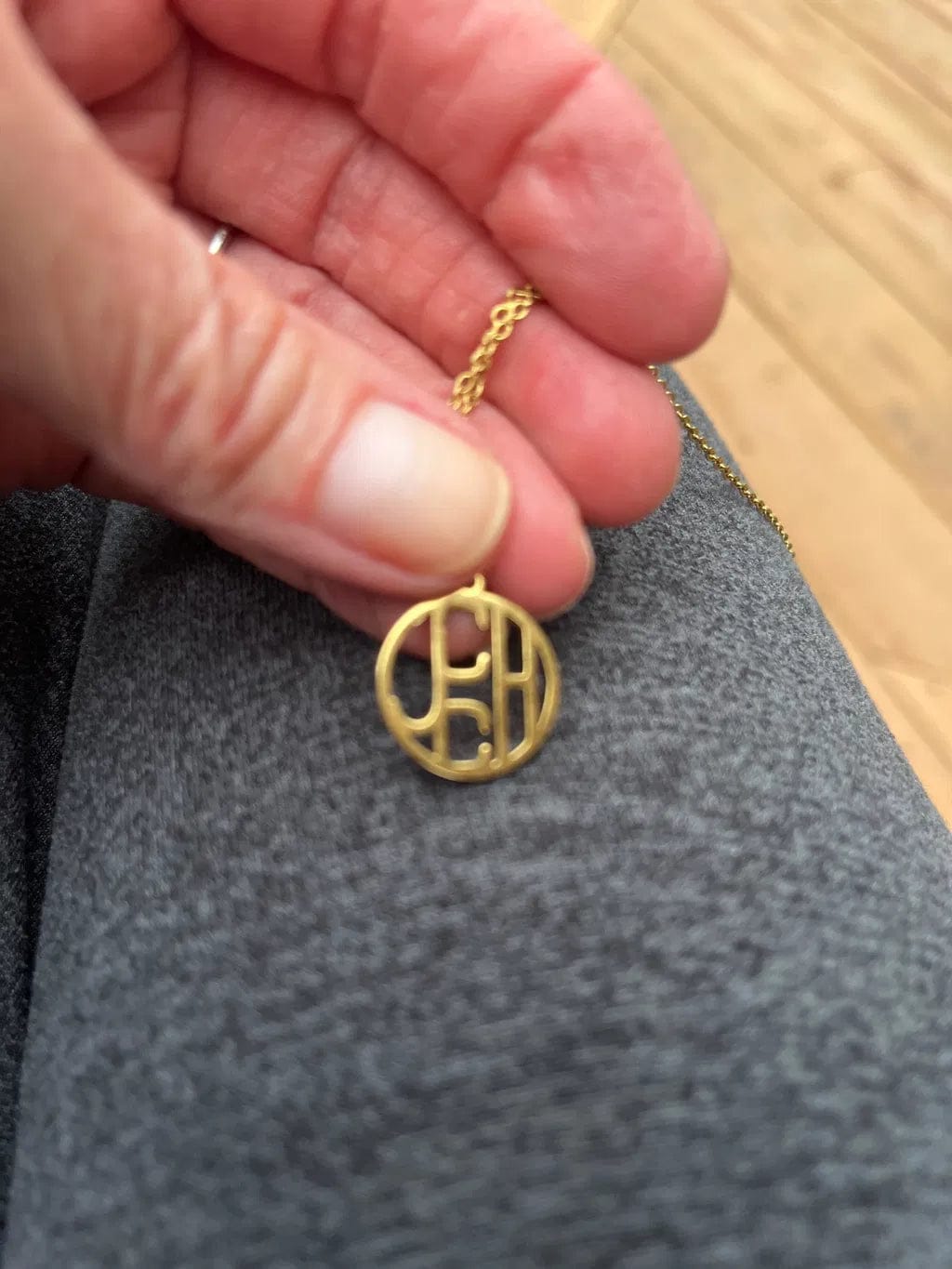 Customer photo review of Custom Monogram Necklace
