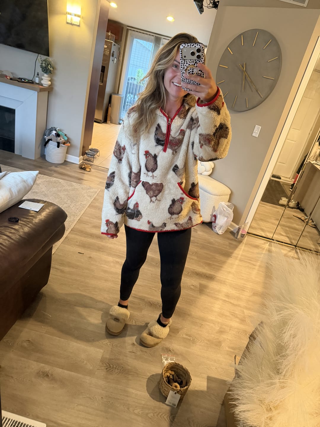 Customer photo review of Chicken Sherpa Adult 1/4 Zip Hoodie