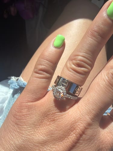 Customer photo review of 18K Celestial Love Wedding 6mm  Ring