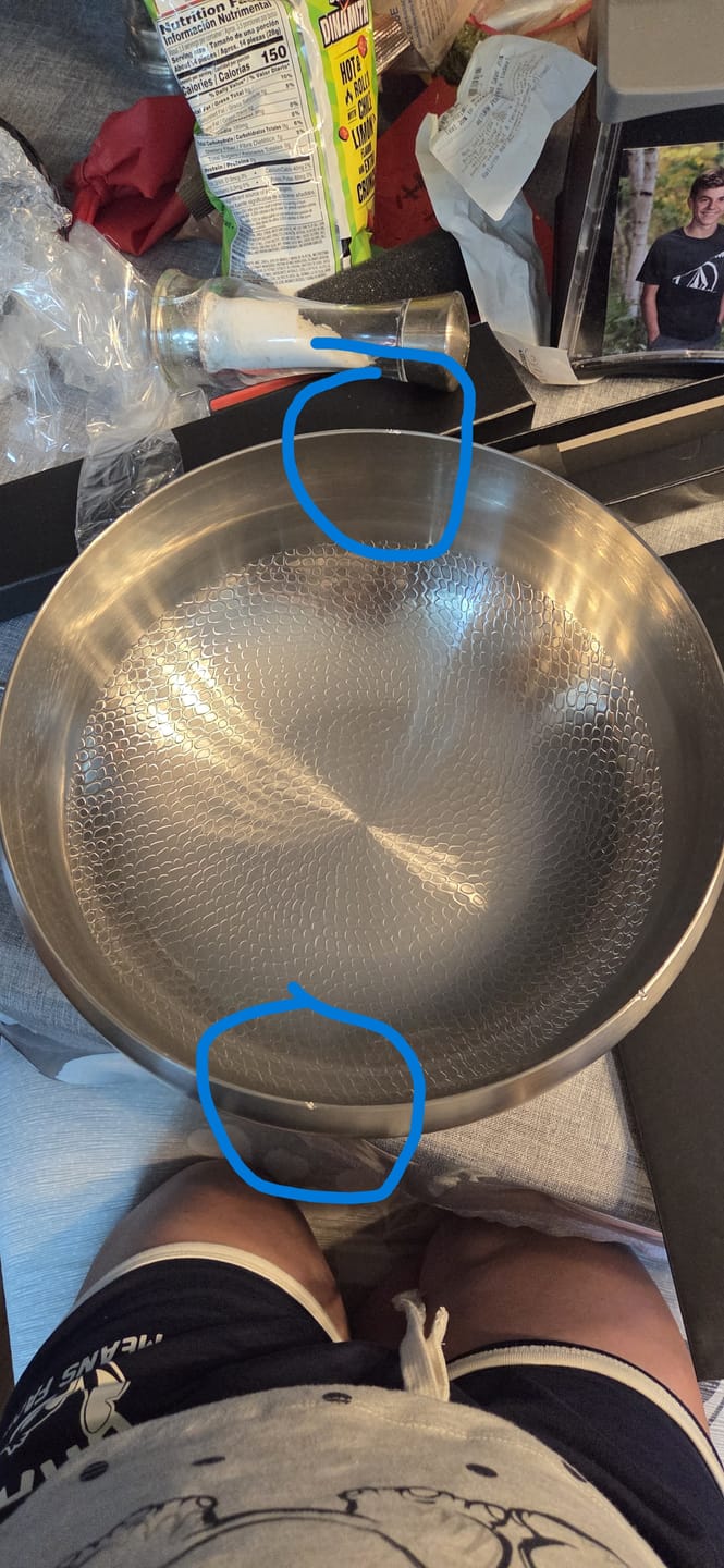Customer photo review of Hand-Hammered Titanium Essentials Kitchen Set with 2 Lids (10, 11 & 12 Inch)