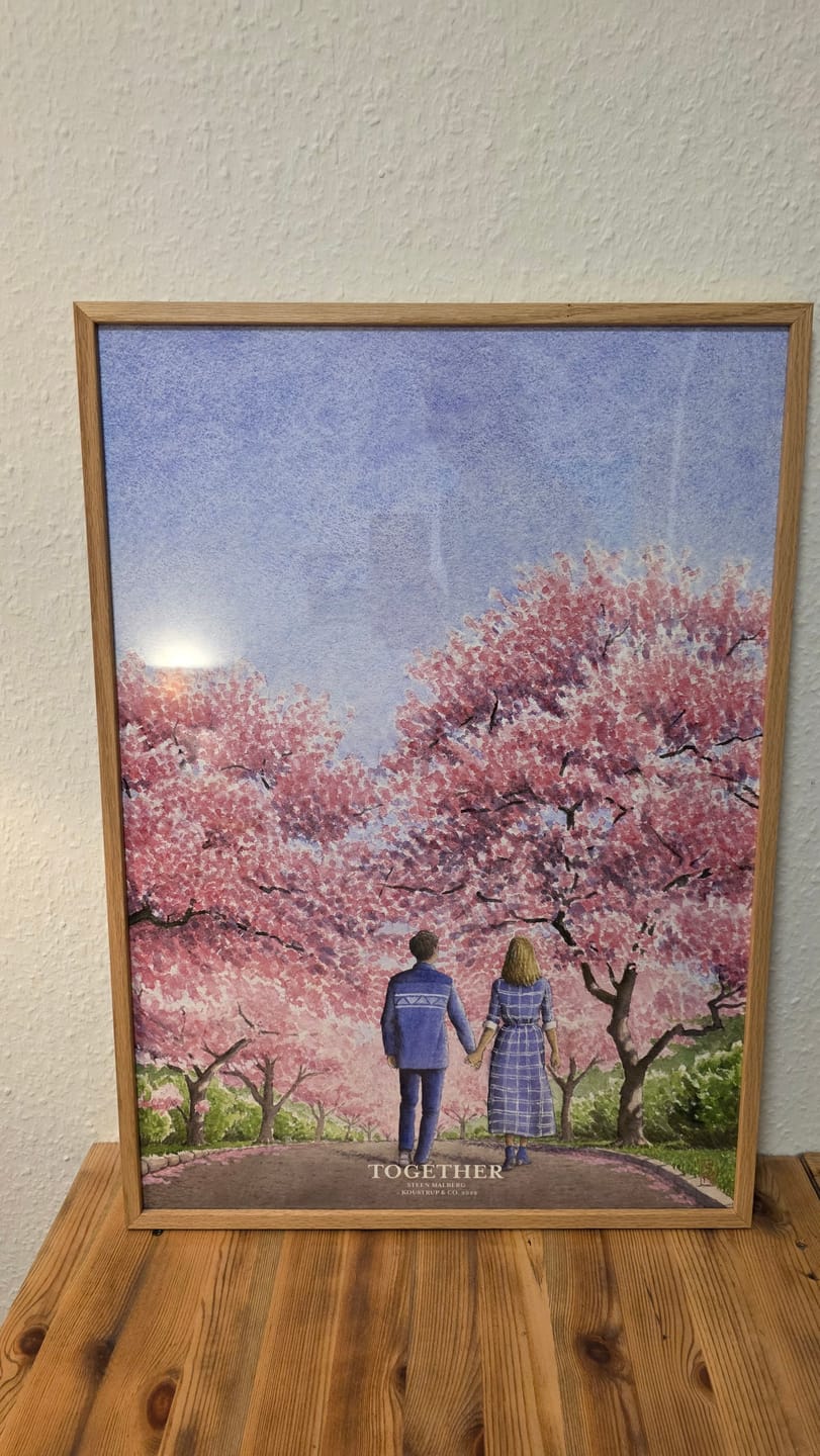 Customer photo review of Bilderrahmen für A2 (42 x 59,4 cm) - Holz Natur Eiche
